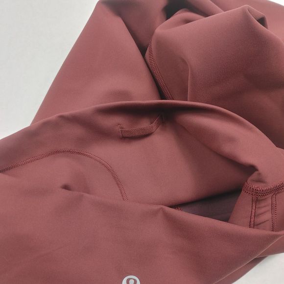 Lululemon Womens Wunder High Rise Cropped Leggings Dark Red Stretchy Size 4 - Picture 9 of 12